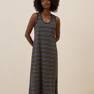 NEW Pact Organic cotton Multicolor Striped Maxi Dress